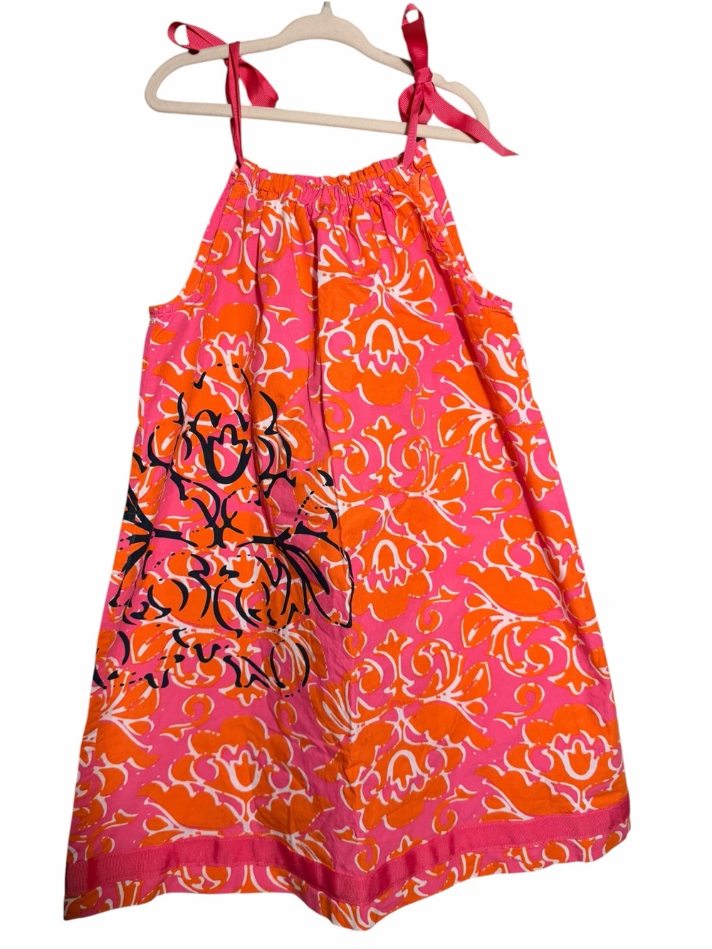 Hanna Andersson Pink & Orange Floral Tie-Shoulder Dress